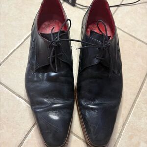 Classic Black Leather Oxfords
